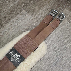Wool-Fleece Lined Nylon Girth, 2x els, velcro liner *vgc, clean, mnr dirt, stains, clumpy, hair dirt, clumpy