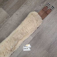 Wool-Fleece Lined Nylon Girth, 2x els, velcro liner *vgc, clean, mnr dirt, stains, clumpy, hair dirt, clumpy
