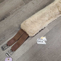 Wool-Fleece Lined Nylon Girth, 2x els, velcro liner *vgc, clean, mnr dirt, stains, clumpy, hair dirt, clumpy
