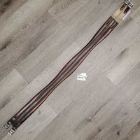 Padded Leather Girth, 1x els *vgc/gc, clean, stains, creases, mnr undone stitching
