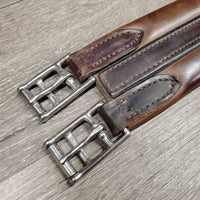 Padded Leather Girth, 1x els *vgc/gc, clean, stains, creases, mnr undone stitching
