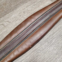 Padded Leather Girth, 1x els *vgc/gc, clean, stains, creases, mnr undone stitching
