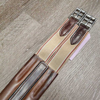 Padded Leather Girth, 1x els *vgc/gc, clean, stains, creases, mnr undone stitching
