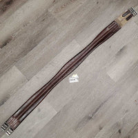 Padded Leather Girth, 1x els *vgc/gc, clean, stains, creases, mnr undone stitching
