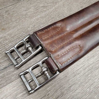 Padded Leather Girth, 1x els *vgc/gc, clean, stains, creases, mnr undone stitching
