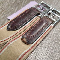 Padded Leather Girth, 1x els *vgc/gc, clean, stains, creases, mnr undone stitching
