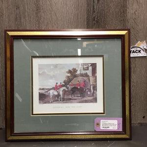 3: Painted by W.Shayer Hunt Scene Matted & Wood Frame Print Set: Returning from the Hunt, The Meet, Full Cry *gc, dings, scrapes, taped back, dirty