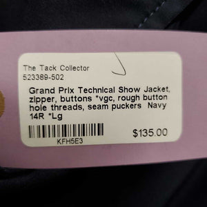 Technical Show Jacket, zipper, buttons *vgc, rough button hole threads, seam puckers