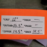 Pr Microsuede Half Chaps *gc, clean, faded, rubs, pills, stretched elastic
