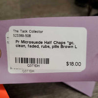 Pr Microsuede Half Chaps *gc, clean, faded, rubs, pills, stretched elastic
