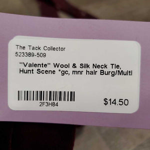 "Valente" Wool & Silk Neck Tie, Hunt Scene *gc, mnr hair