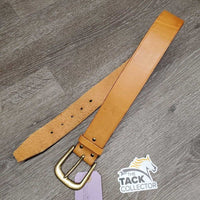 1.75" Wide Leather Polo Belt, Brass Buckle *like new/xc, mnr stains
