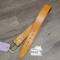 1.75" Wide Leather Polo Belt, Brass Buckle *like new/xc, mnr stains
