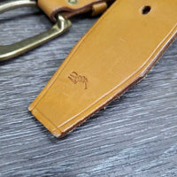 1.75" Wide Leather Polo Belt, Brass Buckle *like new/xc, mnr stains
