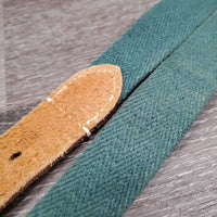 Adjustable Cotton Web & Leather Belt, Leather buckle *vgc, mnr stains, faded & rubs, older
