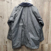 Short Oilskin Jacket, Wool Lined, Zip, snaps, Corduroy Collar *vgc, mnr stiff zipper, rubs, hair & dust
