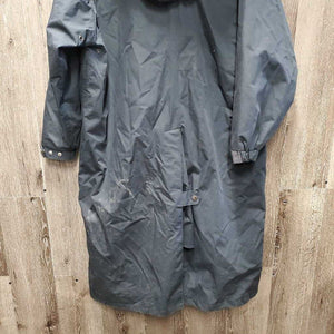 3/4 Length Riding Rain Jacket, Removeable/Zip Hood, Drawstring Bag *vgc, clean, faded, rubs, older, wpf