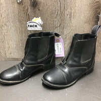 JUNIORS Paddock Boots, Zips *gc/vgc, clean, rubsmnr dents, dirt, pilly inside & scratches, older
