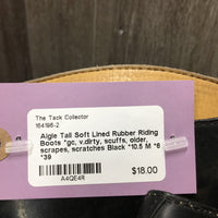 Tall Soft Lined Rubber Riding Boots *gc, v.dirty, scuffs, older, scrapes, scratches
