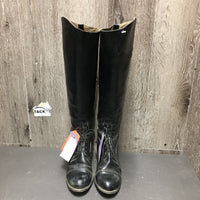 Field Boots, Pull On *gc, older, stiff, mnr dirt & residue, rubs, cracking, scrapes & scratches
