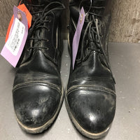 Field Boots, Pull On *gc, older, stiff, mnr dirt & residue, rubs, cracking, scrapes & scratches
