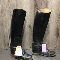 Field Boots, Pull On *gc, older, stiff, mnr dirt & residue, rubs, cracking, scrapes & scratches
