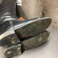 Field Boots, Pull On *gc, older, stiff, mnr dirt & residue, rubs, cracking, scrapes & scratches
