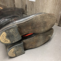 Thick Field Boots, Pull On, Calf Straps *gc/fair, older, cracks, rubs, discolored, scrapes
