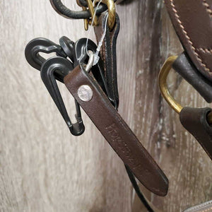 Multi Bridle, 4 Plastic Bit Clips, 2 Leather Bit Straps, Sidepull Strap, Rubber Reins *xc/vgc, clean, mnr film?dirt & faded spot