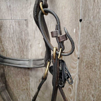 Multi Bridle, 4 Plastic Bit Clips, 2 Leather Bit Straps, Sidepull Strap, Rubber Reins *xc/vgc, clean, mnr film?dirt & faded spot
