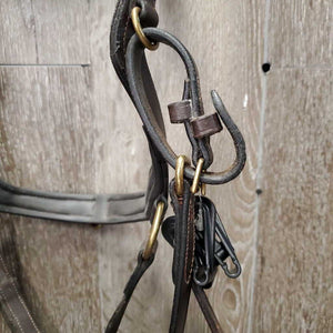 Multi Bridle, 4 Plastic Bit Clips, 2 Leather Bit Straps, Sidepull Strap, Rubber Reins *xc/vgc, clean, mnr film?dirt & faded spot