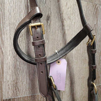 Multi Bridle, 4 Plastic Bit Clips, 2 Leather Bit Straps, Sidepull Strap, Rubber Reins *xc/vgc, clean, mnr film?dirt & faded spot
