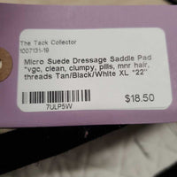Micro Suede Dressage Saddle Pad *vgc, clean, clumpy, pills, mnr hair, threads
