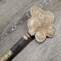Flower Riding Whip - Crop *gc, scrapes, peeling, dirt, stain
