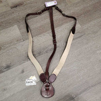 Elastic & Leather Breastplate, snap *vgc, clean, mnr stains, dry, stiff
