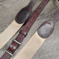 Elastic & Leather Breastplate, snap *vgc, clean, mnr stains, dry, stiff
