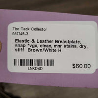 Elastic & Leather Breastplate, snap *vgc, clean, mnr stains, dry, stiff
