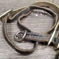 Hammer Head Spurs, leather Spur Straps *gc/fair, dirty, stains, rubs, older, scratches, scrapes, widened, bent
