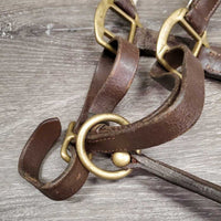 Padded Leather Halter, adj, snap *gc/fair, chewed, clean, faded, rubs, peeled edge
