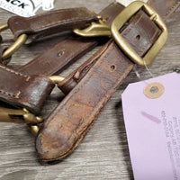 Padded Leather Halter, adj, snap *gc/fair, chewed, clean, faded, rubs, peeled edge

