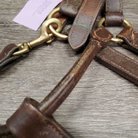 Padded Leather Halter, adj, snap *gc/fair, chewed, clean, faded, rubs, peeled edge
