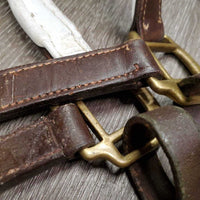 Padded Leather Halter, adj, snap *gc/fair, chewed, clean, faded, rubs, peeled edge
