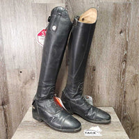 Pr Field Boots, zips *gc, clean & mnr dirt, film, slice, rubs & scratches, MISSING spur rest