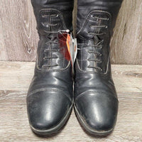 Pr Field Boots, zips *gc, clean & mnr dirt, film, slice, rubs & scratches, MISSING spur rest