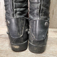 Pr Field Boots, zips *gc, clean & mnr dirt, film, slice, rubs & scratches, MISSING spur rest
