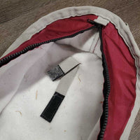 Padded Fleece Lined Hvy Cordura Bridle Bag, zipper *xc, clean, mnr dirty inside & edge stains, older