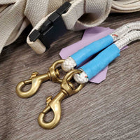 Yacht Rope, Cotton Web Long Lining Driving Lines, Brass Snap *xc/vgc, mnr snags & stains
