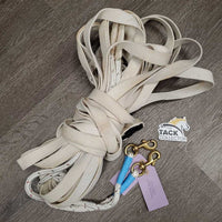 Yacht Rope, Cotton Web Long Lining Driving Lines, Brass Snap *xc/vgc, mnr snags & stains
