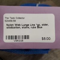 Nylon Web Lunge Line *gc, older, oxidization, stains, rubs
