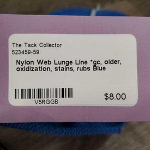 Nylon Web Lunge Line *gc, older, oxidization, stains, rubs